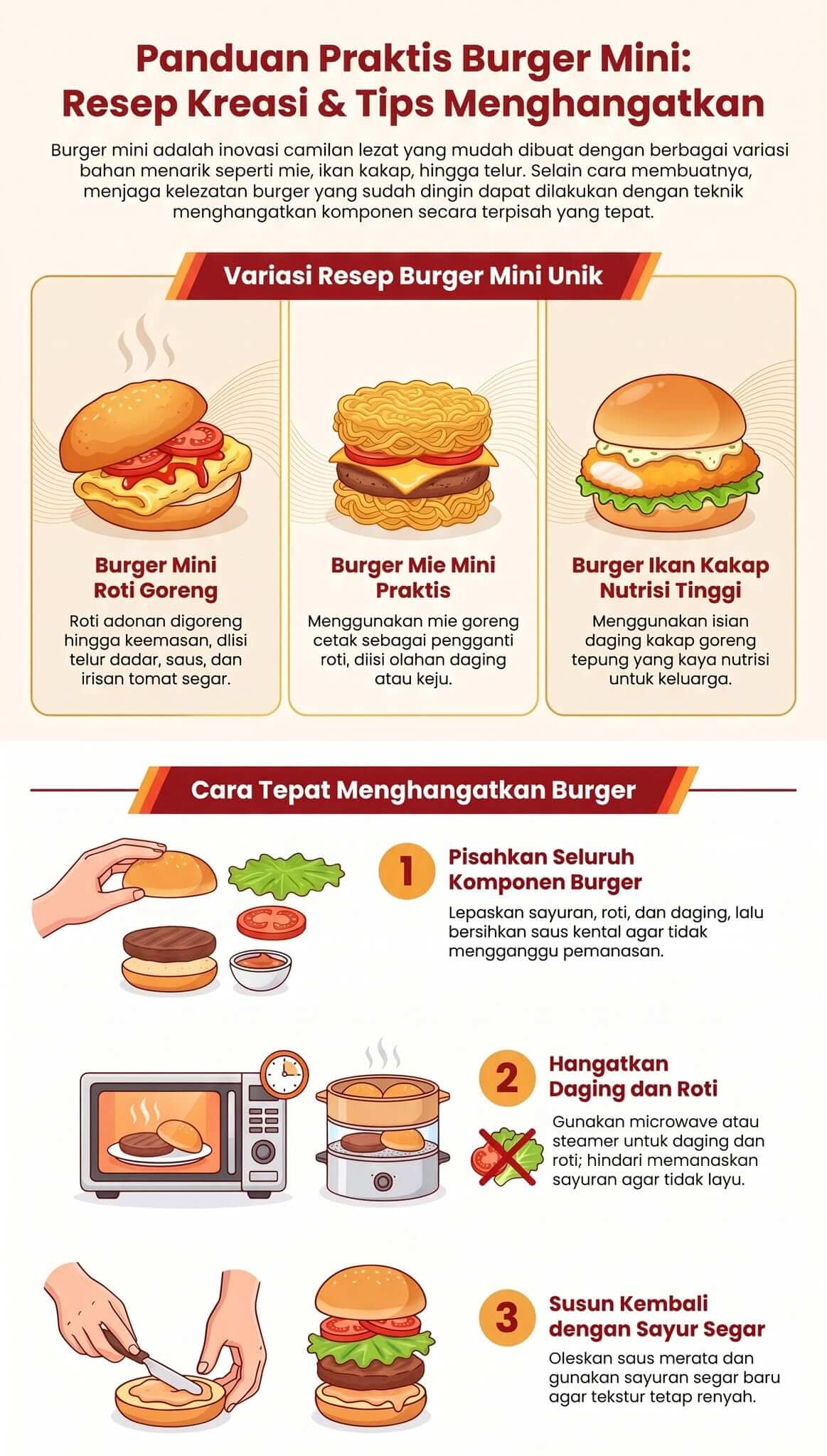 Cara Membuat Burger Mini Goreng yang Lezat