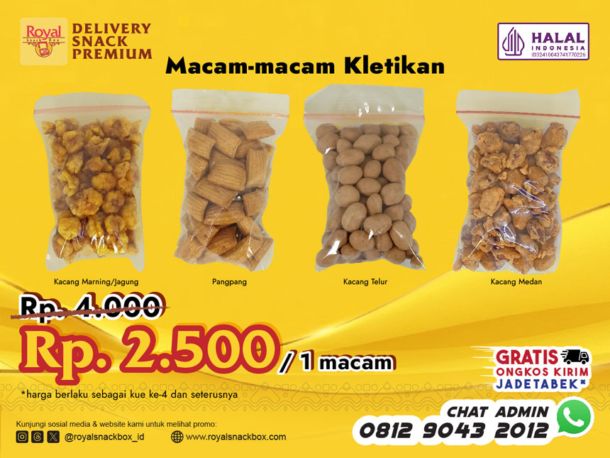kletikan kacang snack box royal snack box