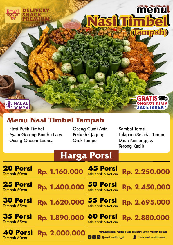 pesan nasi timbel royal snack box