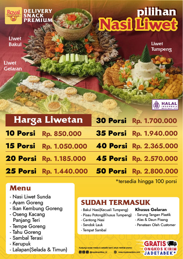 pesan nasi liwet royal snack box